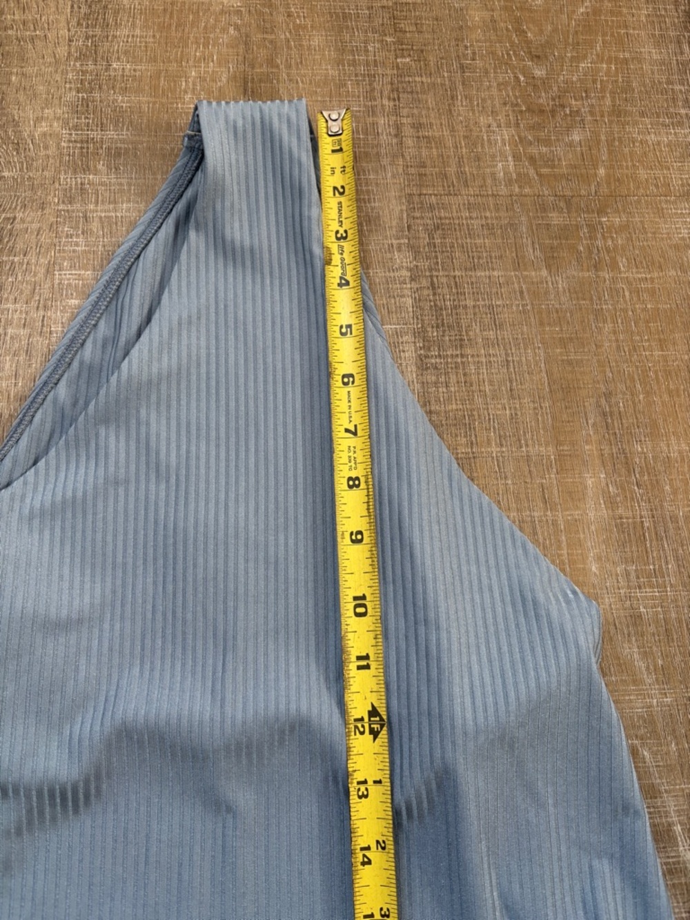 NWT Vitamin A Leah One Piece Swim Suit Size Large Light Blue Rib Ribbed Swimwear - Picture 13 of 16